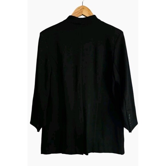 CAbi Turner Blazer Womens 10 Black Ponte knit One Button Jacket Angled Sleeves - Picture 4 of 7